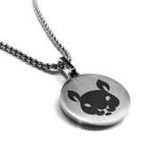 Stainless Steel Year of the Rat Zodiac Round Medallion Pendant