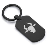 Stainless Steel Year of the Ox Zodiac Dog Tag Keychain - Comfort Zone Studios