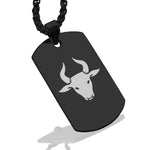 Stainless Steel Year of the Ox Zodiac Dog Tag Pendant - Comfort Zone Studios