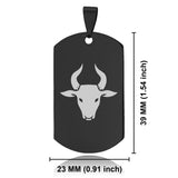 Stainless Steel Year of the Ox Zodiac Dog Tag Pendant - Comfort Zone Studios