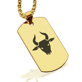 Stainless Steel Year of the Ox Zodiac Dog Tag Pendant - Comfort Zone Studios