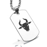 Stainless Steel Year of the Ox Zodiac Dog Tag Pendant - Comfort Zone Studios