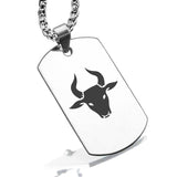 Stainless Steel Year of the Ox Zodiac Dog Tag Pendant - Comfort Zone Studios