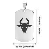 Stainless Steel Year of the Ox Zodiac Dog Tag Keychain - Comfort Zone Studios