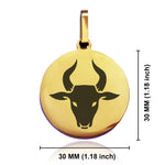 Stainless Steel Year of the Ox Zodiac Round Medallion Pendant