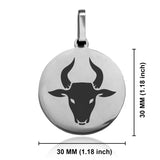 Stainless Steel Year of the Ox Zodiac Round Medallion Pendant