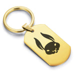 Stainless Steel Year of the Rabbit Zodiac Dog Tag Keychain - Comfort Zone Studios