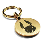 Stainless Steel Year of the Rabbit Zodiac Round Medallion Keychain