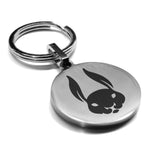 Stainless Steel Year of the Rabbit Zodiac Round Medallion Keychain