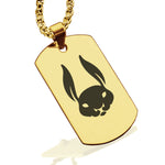 Stainless Steel Year of the Rabbit Zodiac Dog Tag Pendant - Comfort Zone Studios