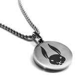 Stainless Steel Year of the Rabbit Zodiac Round Medallion Pendant