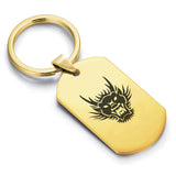 Stainless Steel Year of the Dragon Zodiac Dog Tag Keychain - Comfort Zone Studios