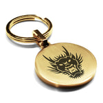 Stainless Steel Year of the Dragon Zodiac Round Medallion Keychain