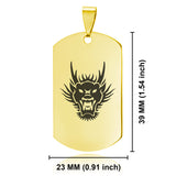 Stainless Steel Year of the Dragon Zodiac Dog Tag Keychain - Comfort Zone Studios