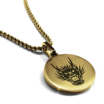 Stainless Steel Year of the Dragon Zodiac Round Medallion Pendant
