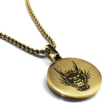 Stainless Steel Year of the Dragon Zodiac Round Medallion Pendant