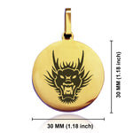 Stainless Steel Year of the Dragon Zodiac Round Medallion Pendant