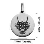 Stainless Steel Year of the Dragon Zodiac Round Medallion Pendant