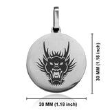 Stainless Steel Year of the Dragon Zodiac Round Medallion Pendant