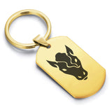 Stainless Steel Year of the Horse Zodiac Dog Tag Keychain - Comfort Zone Studios