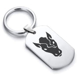 Stainless Steel Year of the Horse Zodiac Dog Tag Keychain - Comfort Zone Studios