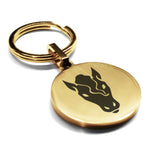 Stainless Steel Year of the Horse Zodiac Round Medallion Keychain