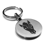 Stainless Steel Year of the Horse Zodiac Round Medallion Keychain