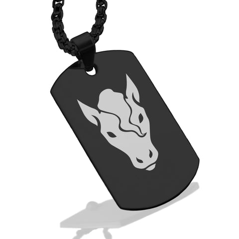 Stainless Steel Year of the Horse Zodiac Dog Tag Pendant - Comfort Zone Studios