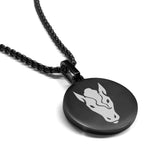 Stainless Steel Year of the Horse Zodiac Round Medallion Pendant