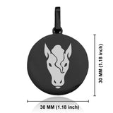 Stainless Steel Year of the Horse Zodiac Round Medallion Pendant