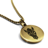 Stainless Steel Year of the Horse Zodiac Round Medallion Pendant