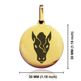 Stainless Steel Year of the Horse Zodiac Round Medallion Pendant