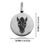 Stainless Steel Year of the Horse Zodiac Round Medallion Pendant