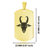 Stainless Steel Year of the Goat Zodiac Dog Tag Keychain - Comfort Zone Studios