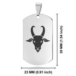 Stainless Steel Year of the Goat Zodiac Dog Tag Keychain - Comfort Zone Studios