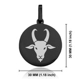 Stainless Steel Year of the Goat Zodiac Round Medallion Pendant