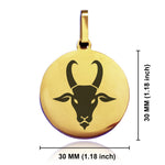 Stainless Steel Year of the Goat Zodiac Round Medallion Pendant