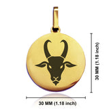 Stainless Steel Year of the Goat Zodiac Round Medallion Pendant