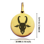 Stainless Steel Year of the Goat Zodiac Round Medallion Keychain