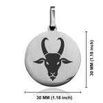 Stainless Steel Year of the Goat Zodiac Round Medallion Pendant