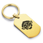 Stainless Steel Year of the Monkey Zodiac Dog Tag Keychain - Comfort Zone Studios