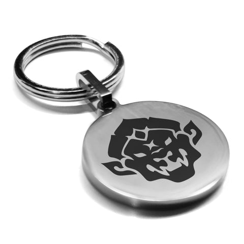 Stainless Steel Year of the Monkey Zodiac Round Medallion Keychain