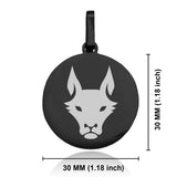 Stainless Steel Year of the Dog Zodiac Round Medallion Pendant