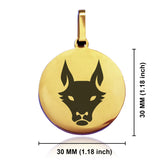 Stainless Steel Year of the Dog Zodiac Round Medallion Pendant