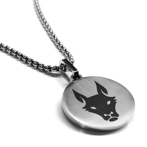 Stainless Steel Year of the Dog Zodiac Round Medallion Pendant