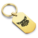 Stainless Steel Year of the Pig Zodiac Dog Tag Keychain - Comfort Zone Studios