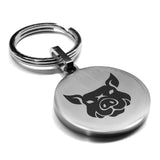 Stainless Steel Year of the Pig Zodiac Round Medallion Keychain