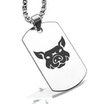 Stainless Steel Year of the Pig Zodiac Dog Tag Pendant - Comfort Zone Studios