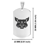 Stainless Steel Year of the Pig Zodiac Dog Tag Keychain - Comfort Zone Studios