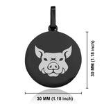 Stainless Steel Year of the Pig Zodiac Round Medallion Pendant